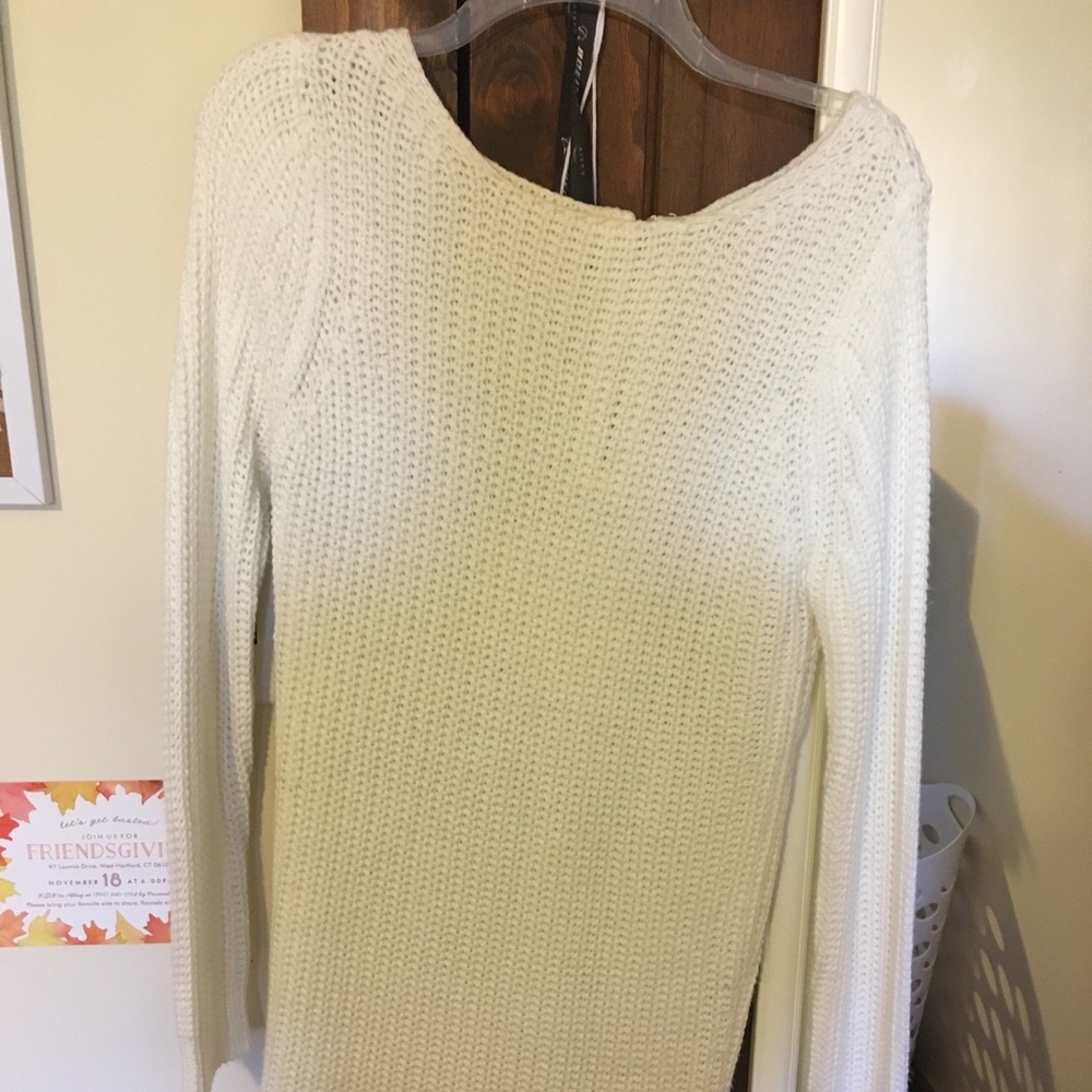 White sweater dress
